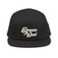 Black Five Panel Hat - Bronze and Wool