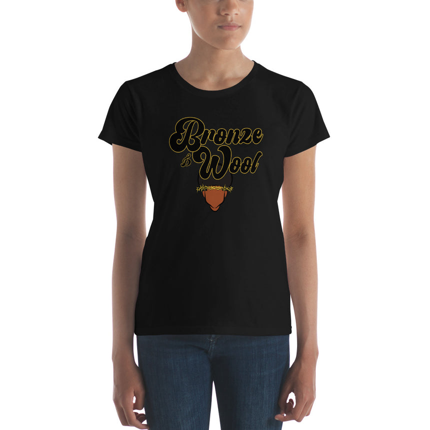 Bronze and Wool Women's short sleeve t-shirt Black on Black